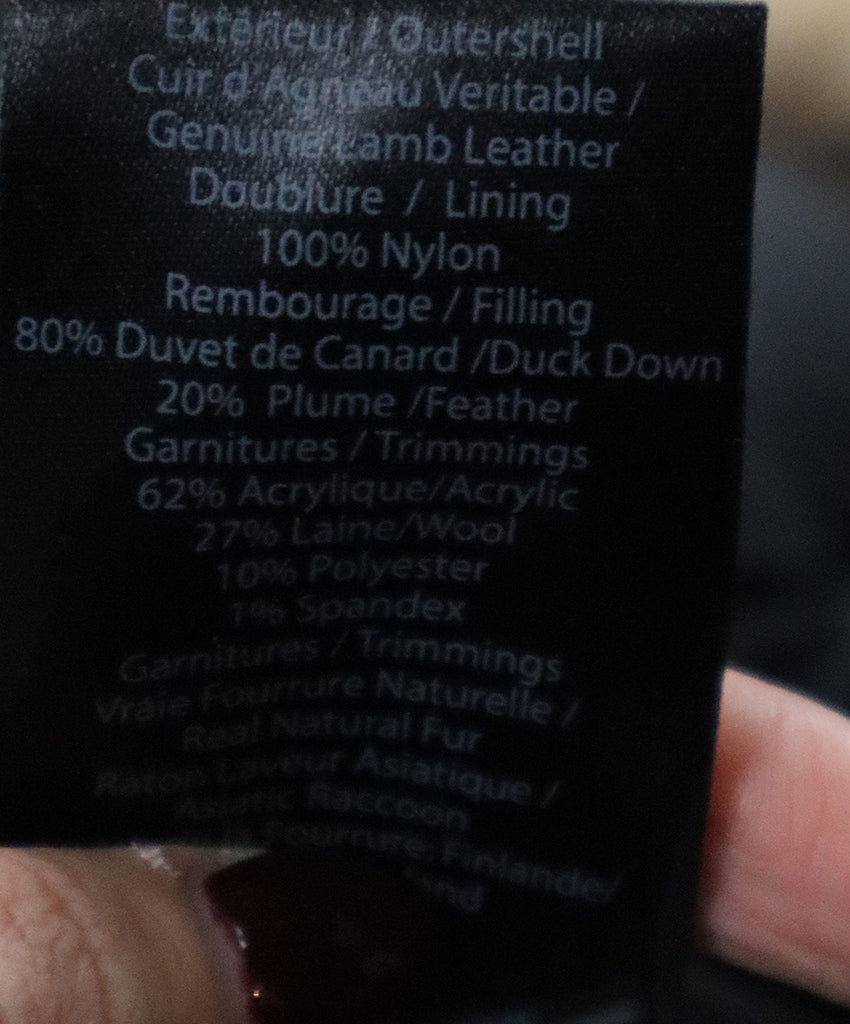 Mackage Black Leather & Fur Trim Coat 4