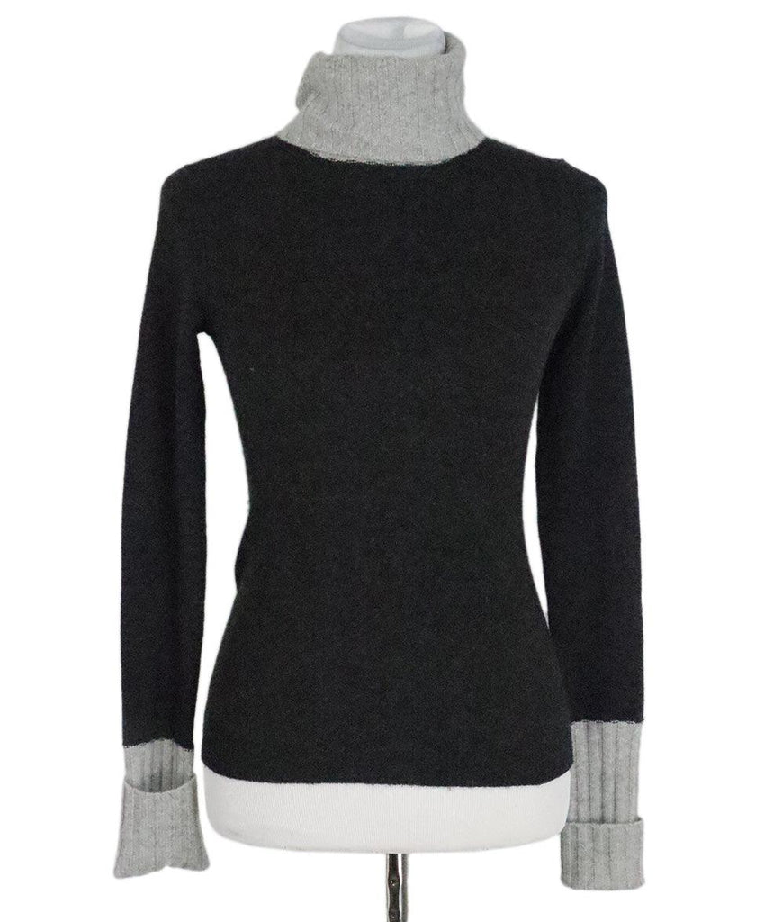 Magaschoni Black & Grey Cashmere Sweater sz 4 - Michael's Consignment NYC