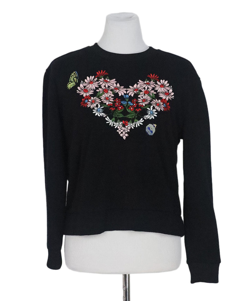 Maje Black & Multicolor Embroidered Sweatshirt 