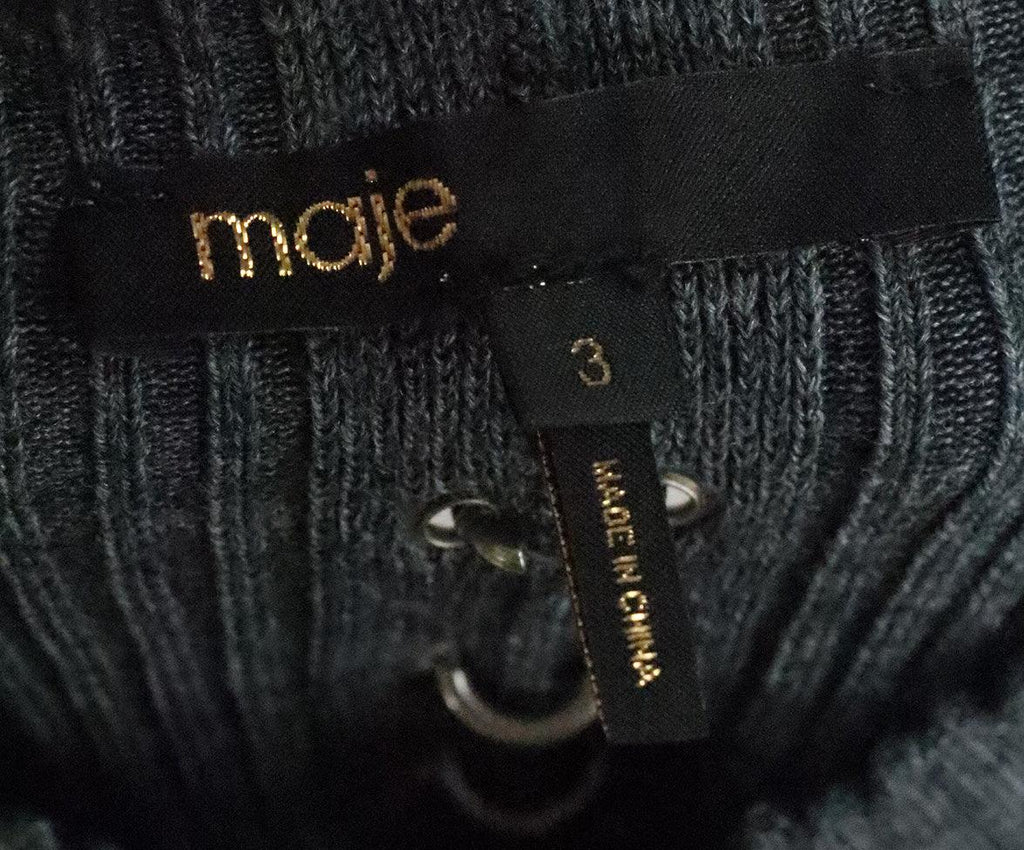 Maje Grey Wool Sweater w/ Metal Trim sz 6 - Michael's Consignment NYC