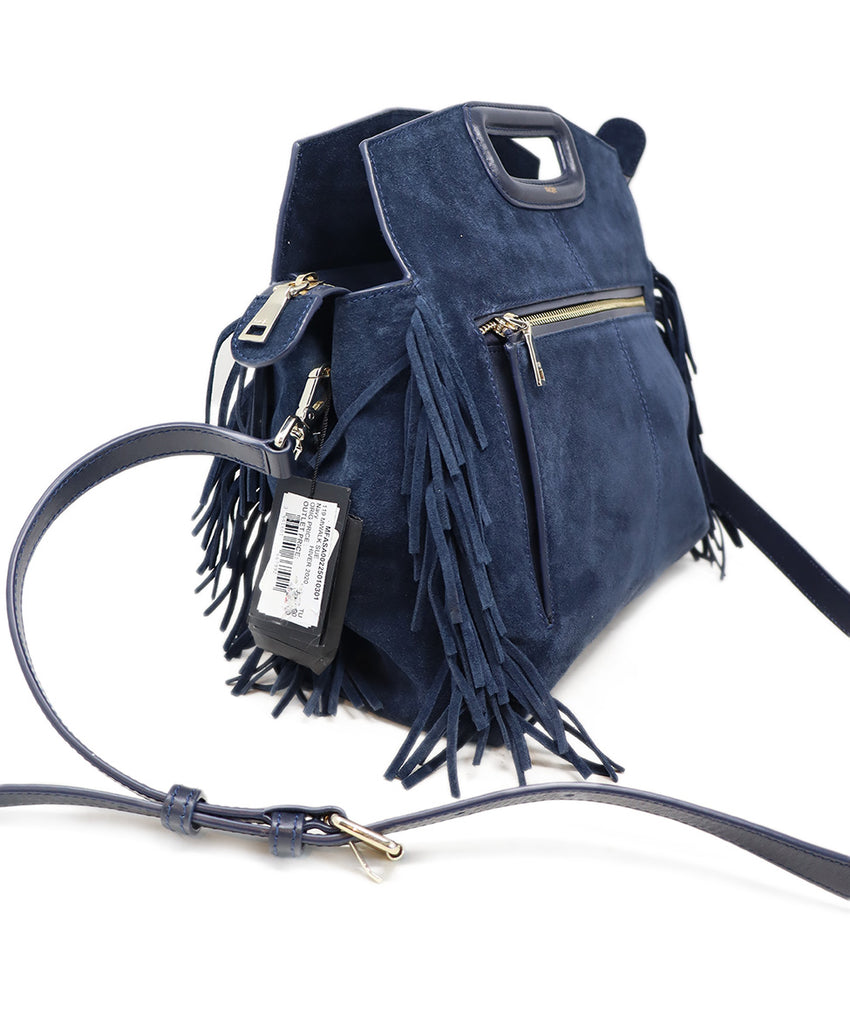 Maje Navy Suede Fringe Crossbody 1