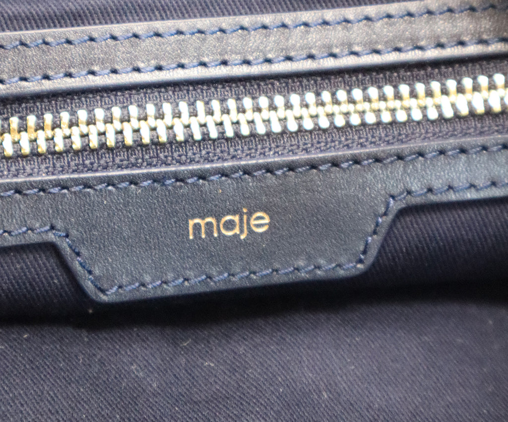 Maje Navy Suede Fringe Crossbody 4