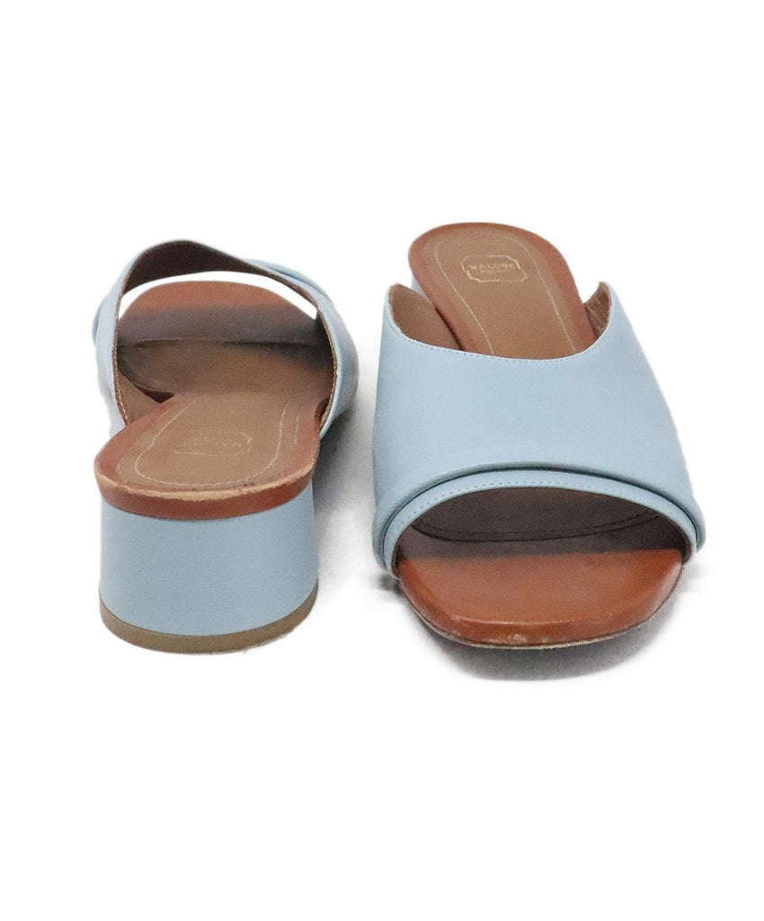 Malone Blue Leather Slides sz 8.5 - Michael's Consignment NYC