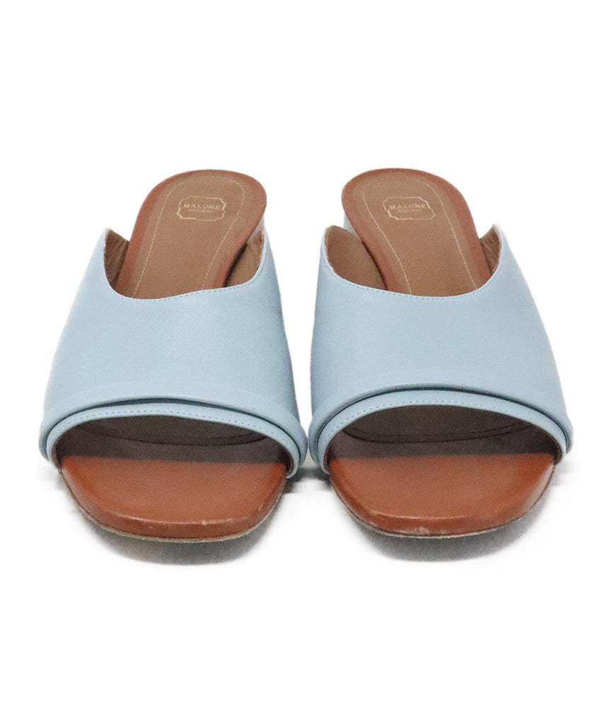 Malone Blue Leather Slides sz 8.5 - Michael's Consignment NYC