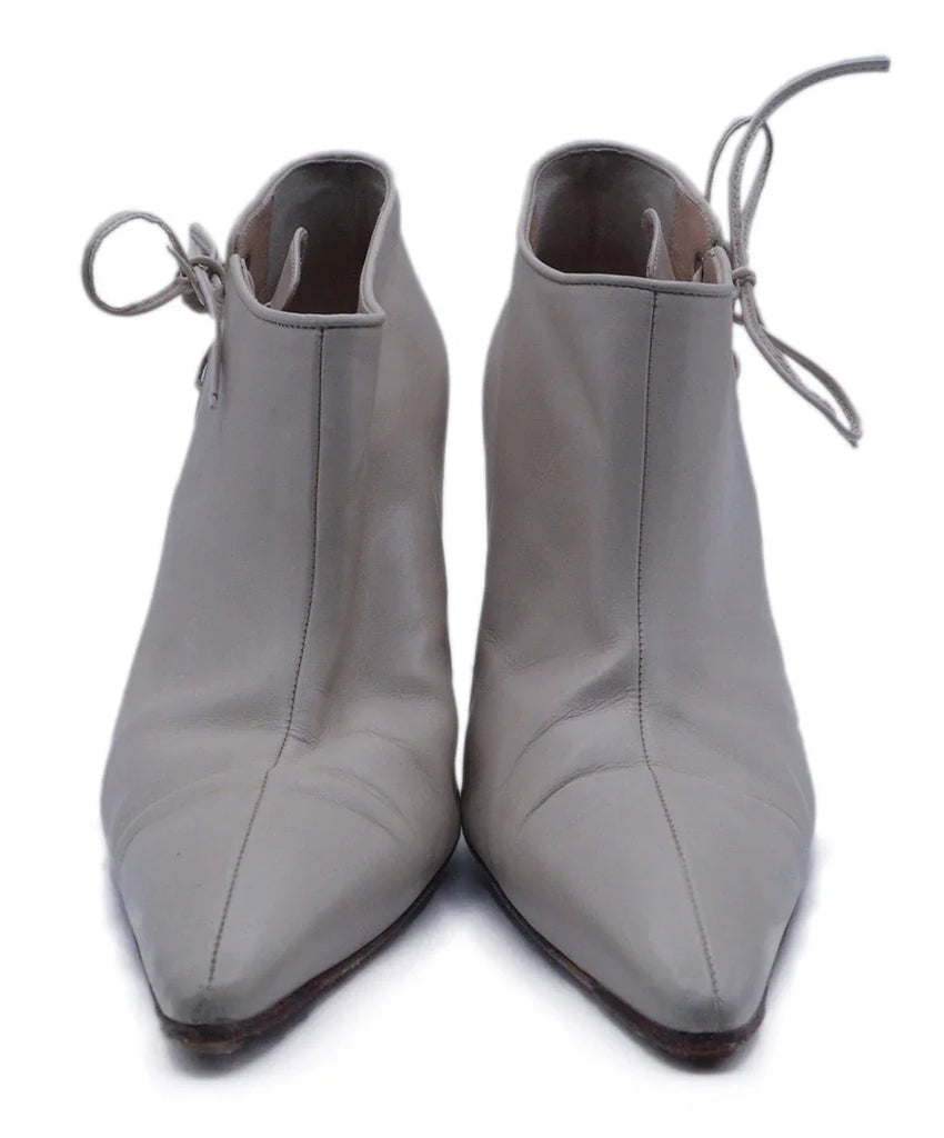 Manolo Blahnik Beige Leather Lace Up Booties sz 8 - Michael's Consignment NYC