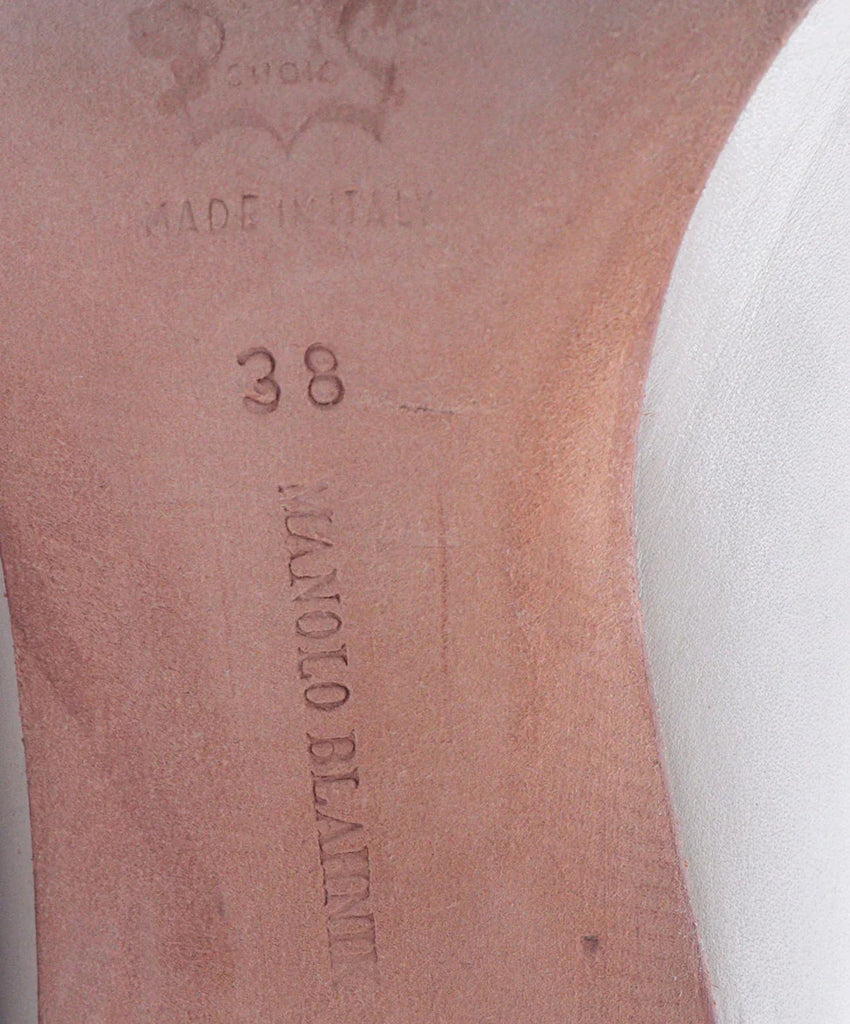 Manolo Blahnik Beige Leather Lace Up Booties sz 8 - Michael's Consignment NYC