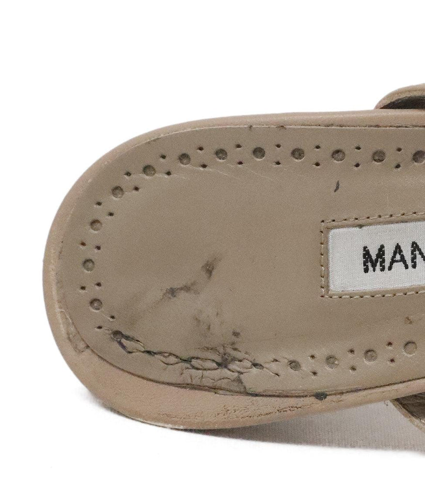 Manolo Blahnik Beige Leather Sandals sz 7 - Michael's Consignment NYC