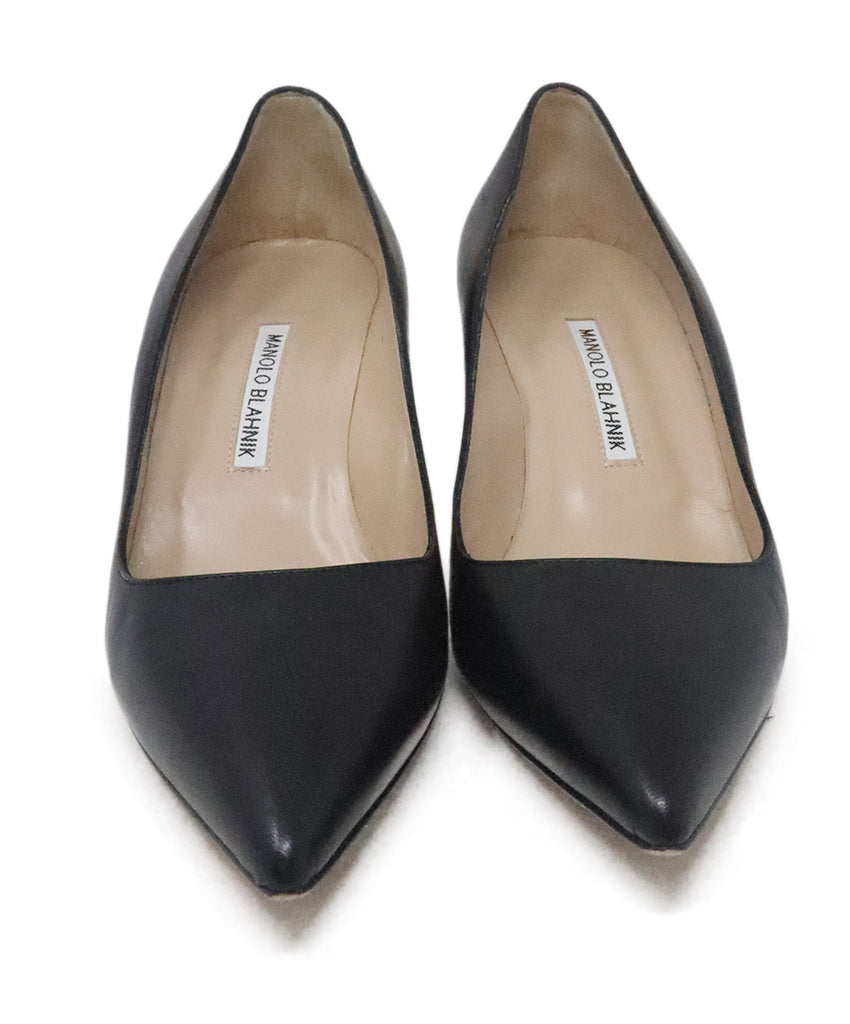 Manolo Blahnik Black Leather Heels 3