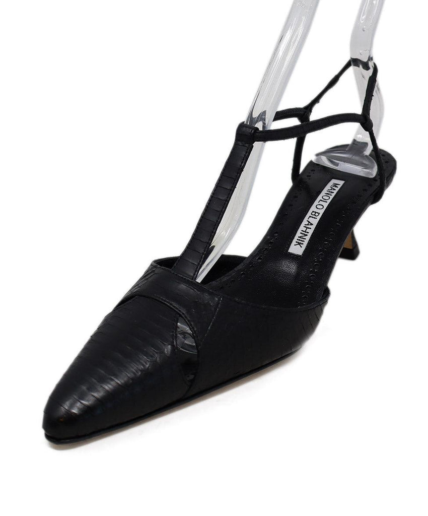 Manolo Blahnik Black Snake Skin Heels 
