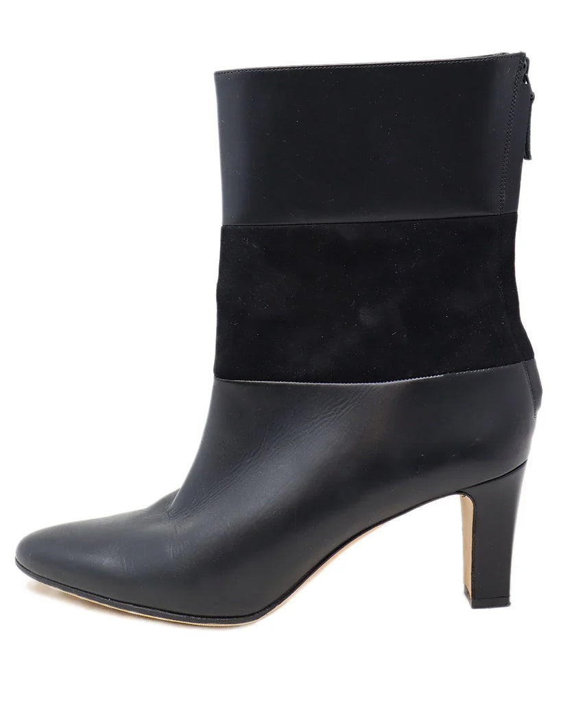 Manolo Blahnik Black Leather Suede Booties sz 8.5 - Michael's Consignment NYC