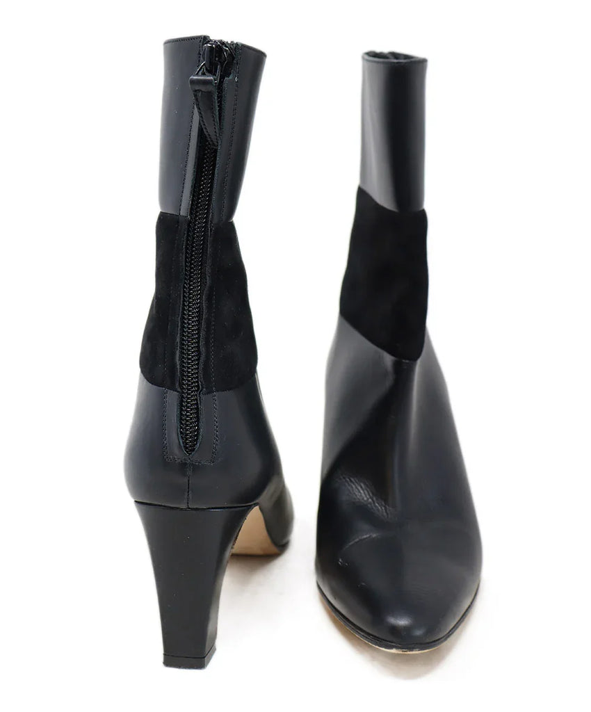 Manolo Blahnik Black Leather Suede Booties sz 8.5 - Michael's Consignment NYC