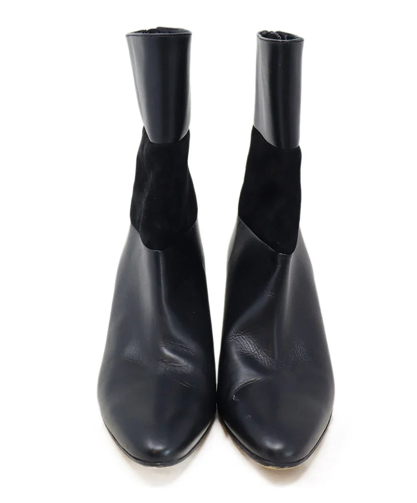 Manolo Blahnik Black Leather Suede Booties sz 8.5 - Michael's Consignment NYC