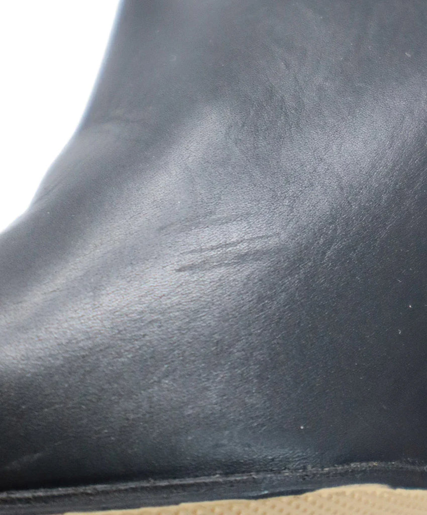 Manolo Blahnik Black Leather Suede Booties sz 8.5 - Michael's Consignment NYC