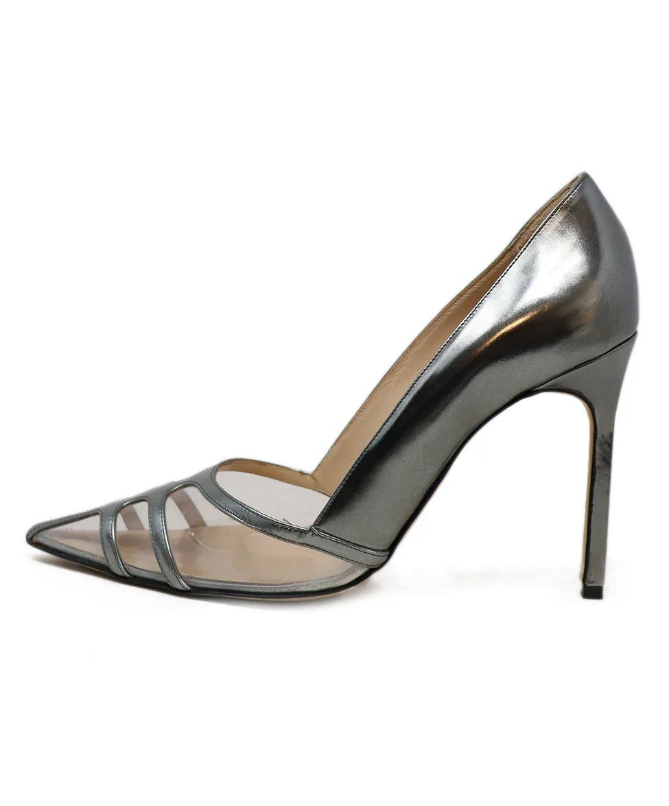 Manolo Blahnik Metallic Silver Heels sz 8 l Michael's Luxury