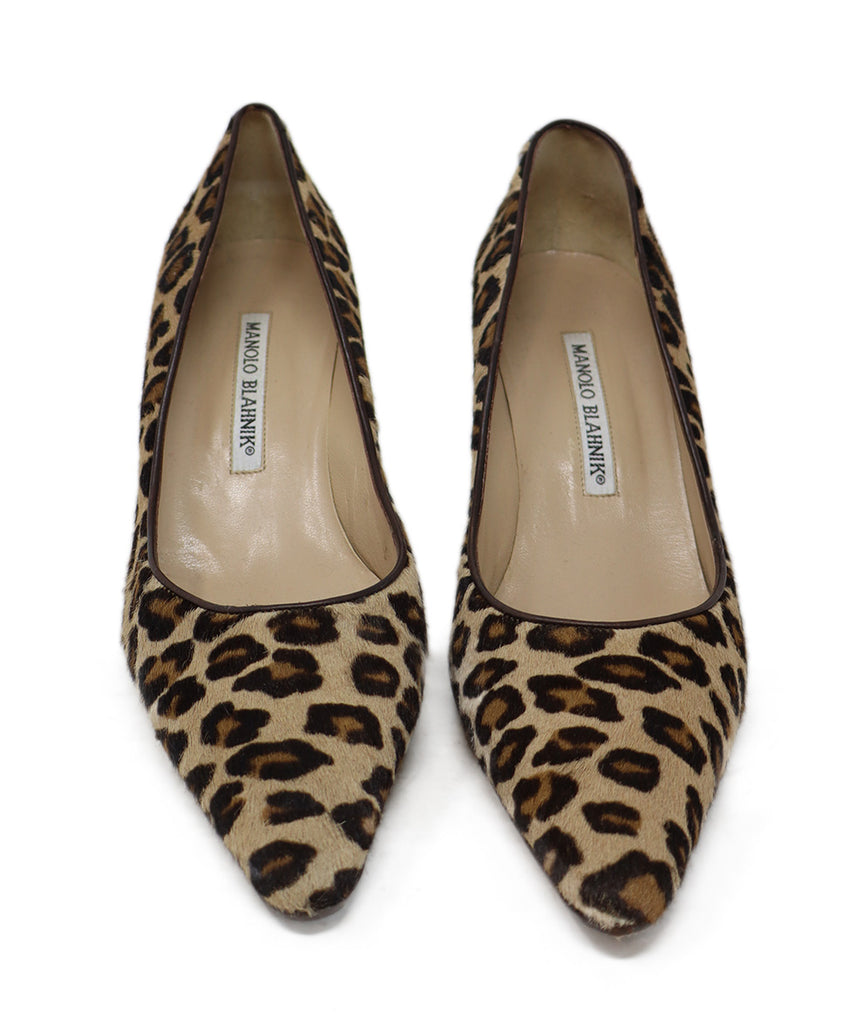 Manolo Blahnik Leopard Print Fur Heels 3