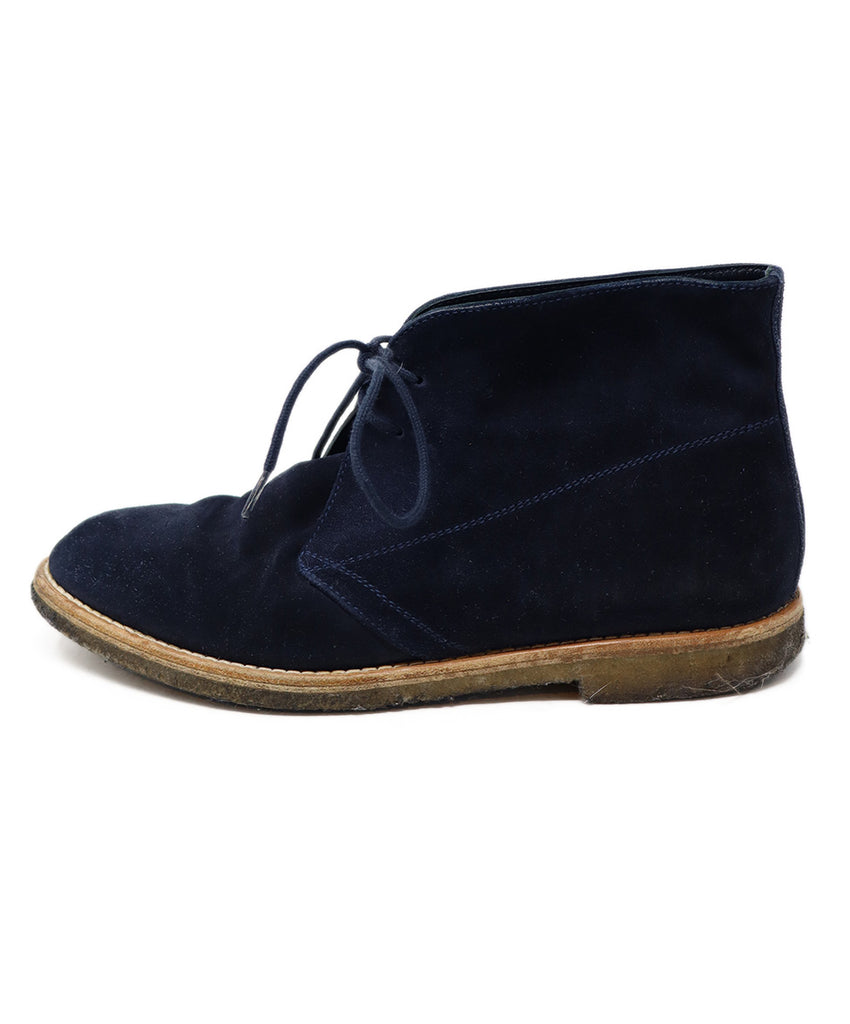 Manolo Blahnik Navy Suede Booties 1
