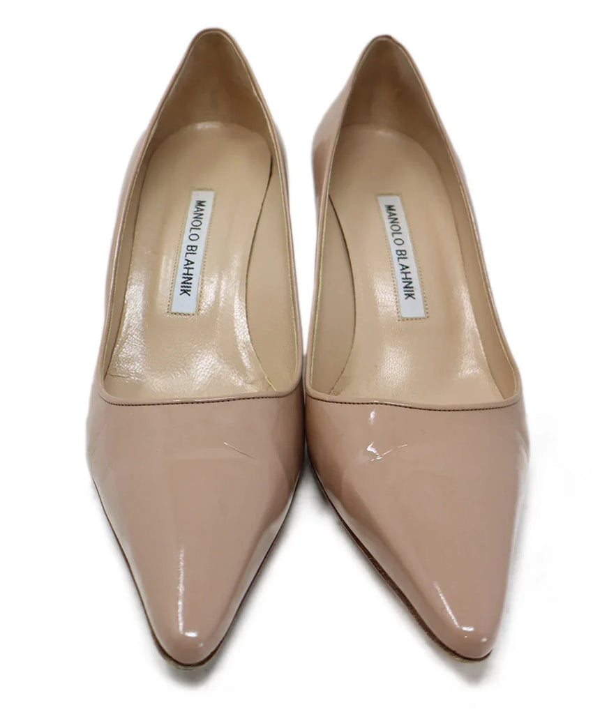 Manolo Blahnik Nude Patent Leather Heels sz 9 - Michael's Consignment NYC