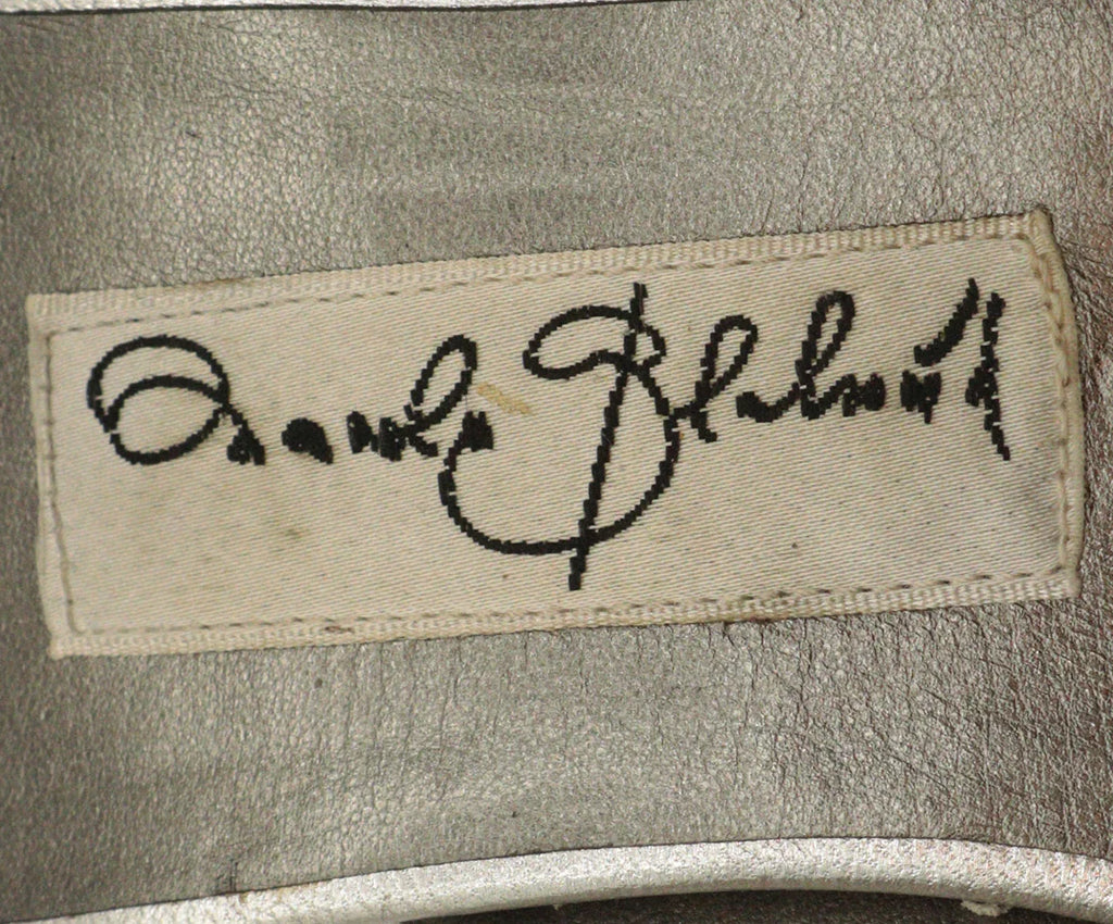 Manolo Blahnik Vintage Silver Leather Mules sz 8 - Michael's Consignment NYC