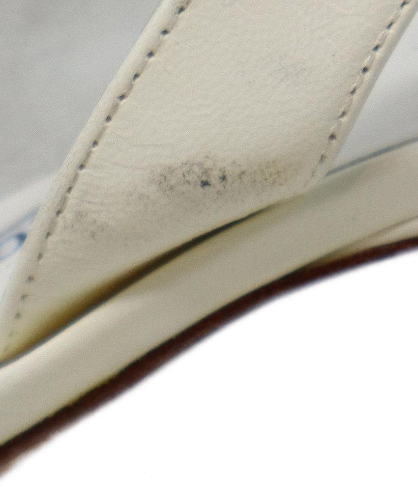 Manolo Blahnik White & Multicolor Woven Slingbacks 5