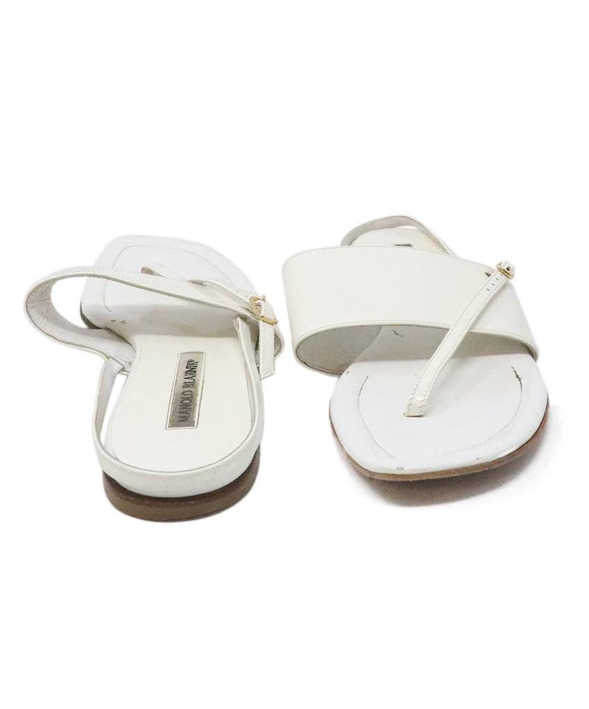 Manolo Blahnik White Patent Leather Sandals sz 9 - Michael's Consignment NYC