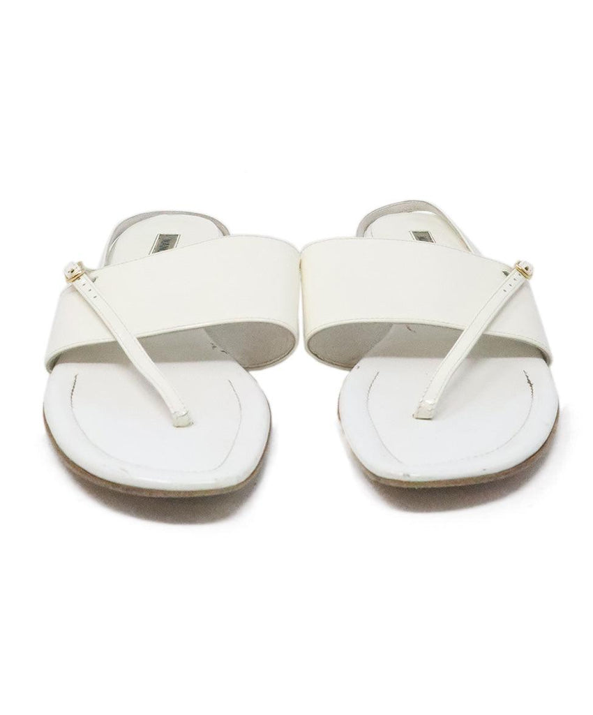 Manolo Blahnik White Patent Leather Sandals 3