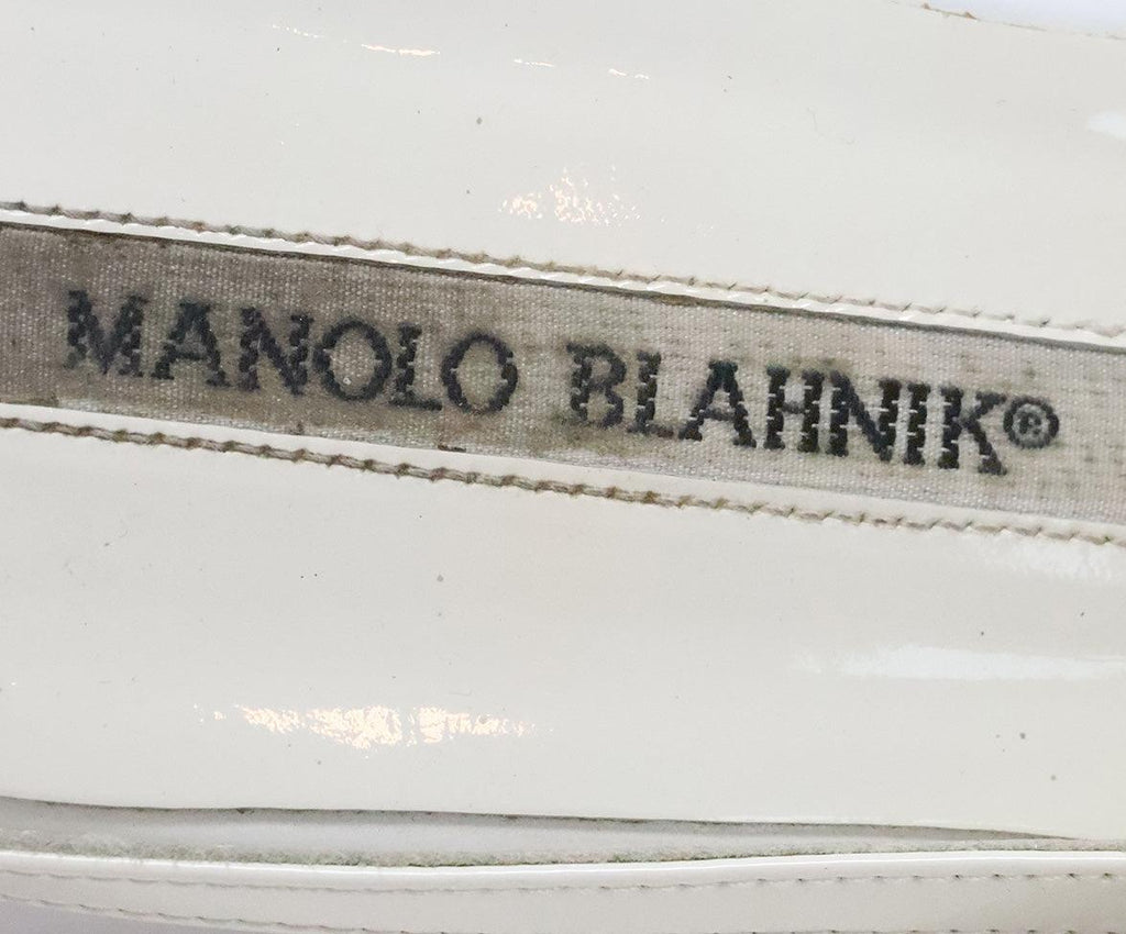 Manolo Blahnik White Patent Leather Sandals 5