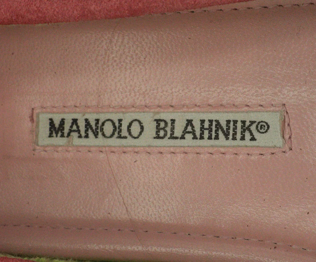 Manolo Blahnik Pink & Green Suede Loafers sz 7 - Michael's Consignment NYC