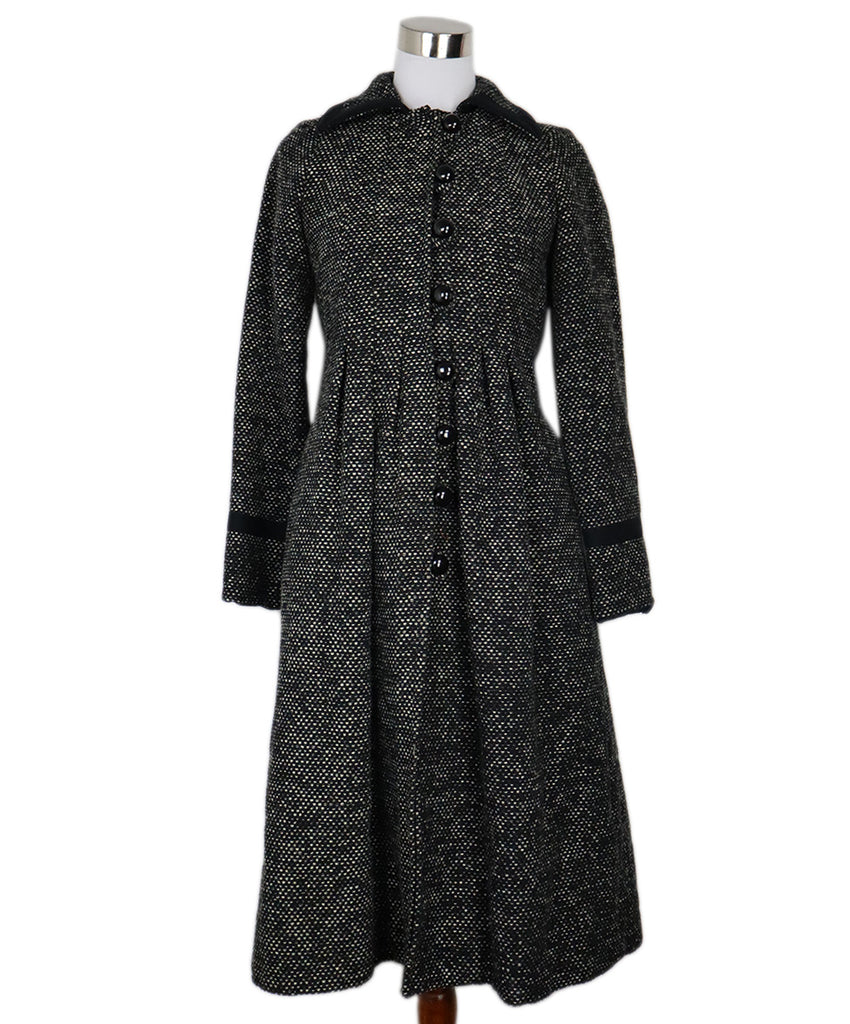 Marc Jacobs Navy & White Tweed Coat 