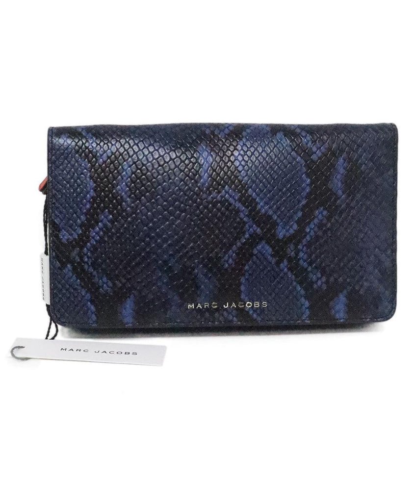 Marc Jacobs Blue & Black Snake Skin Clutch - Michael's Consignment NYC