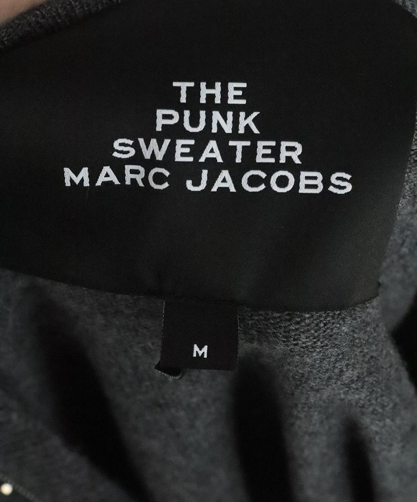 Marc Jacobs Grey Wool Zipper V-Neck Sweater 3