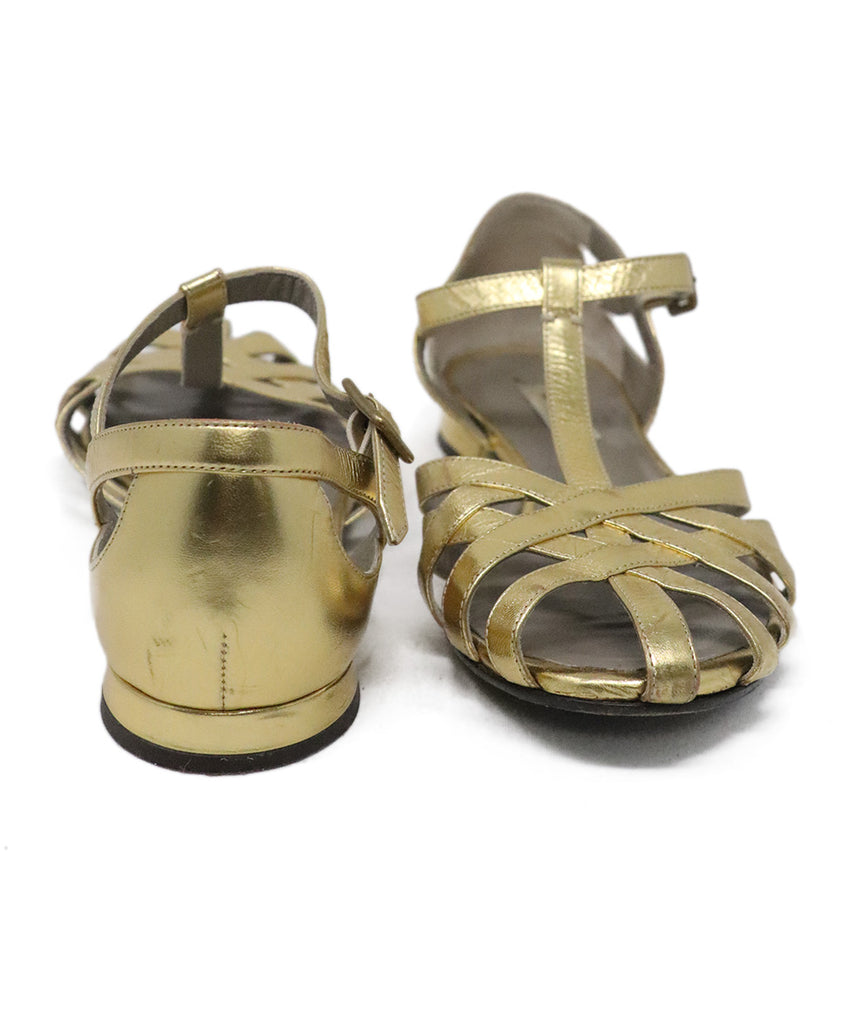Marc Jacobs Gold Leather Sandals 2