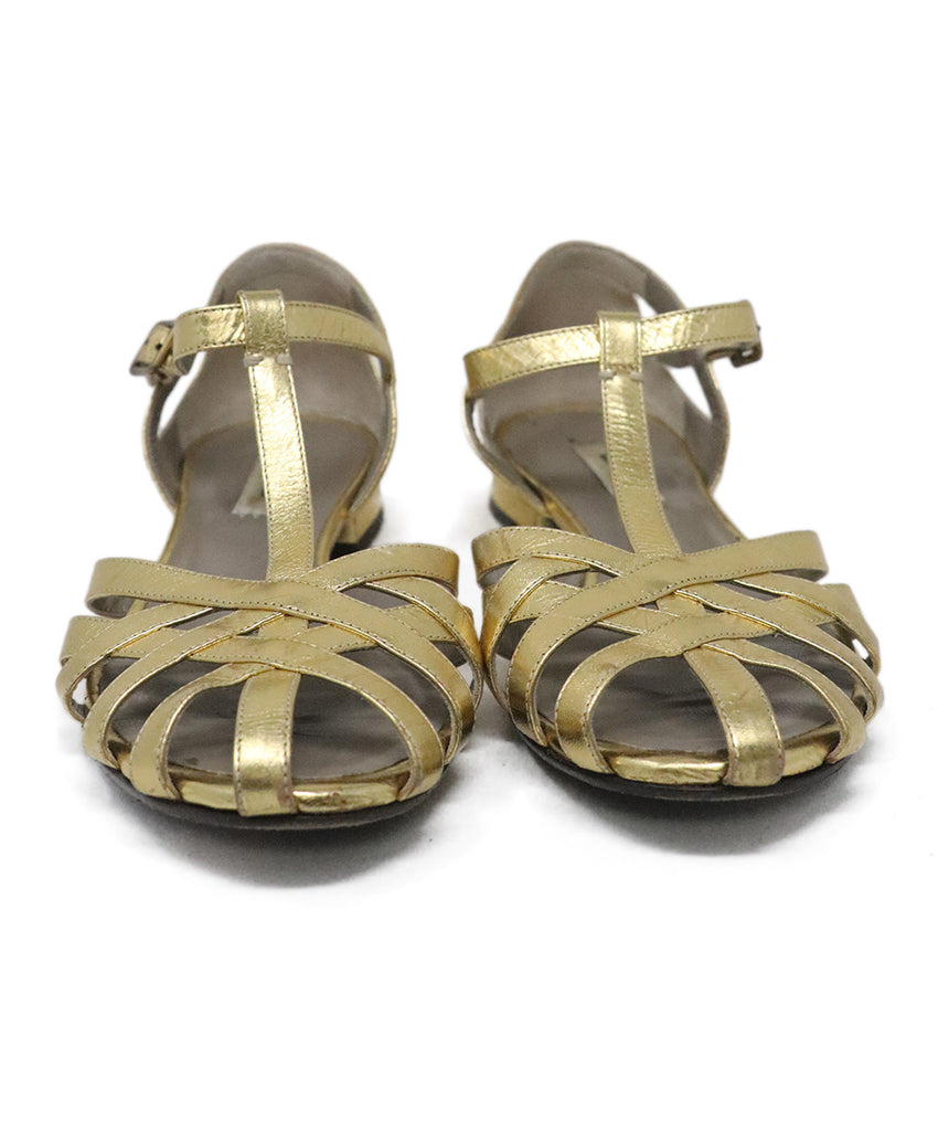 Marc Jacobs Gold Leather Sandals 3