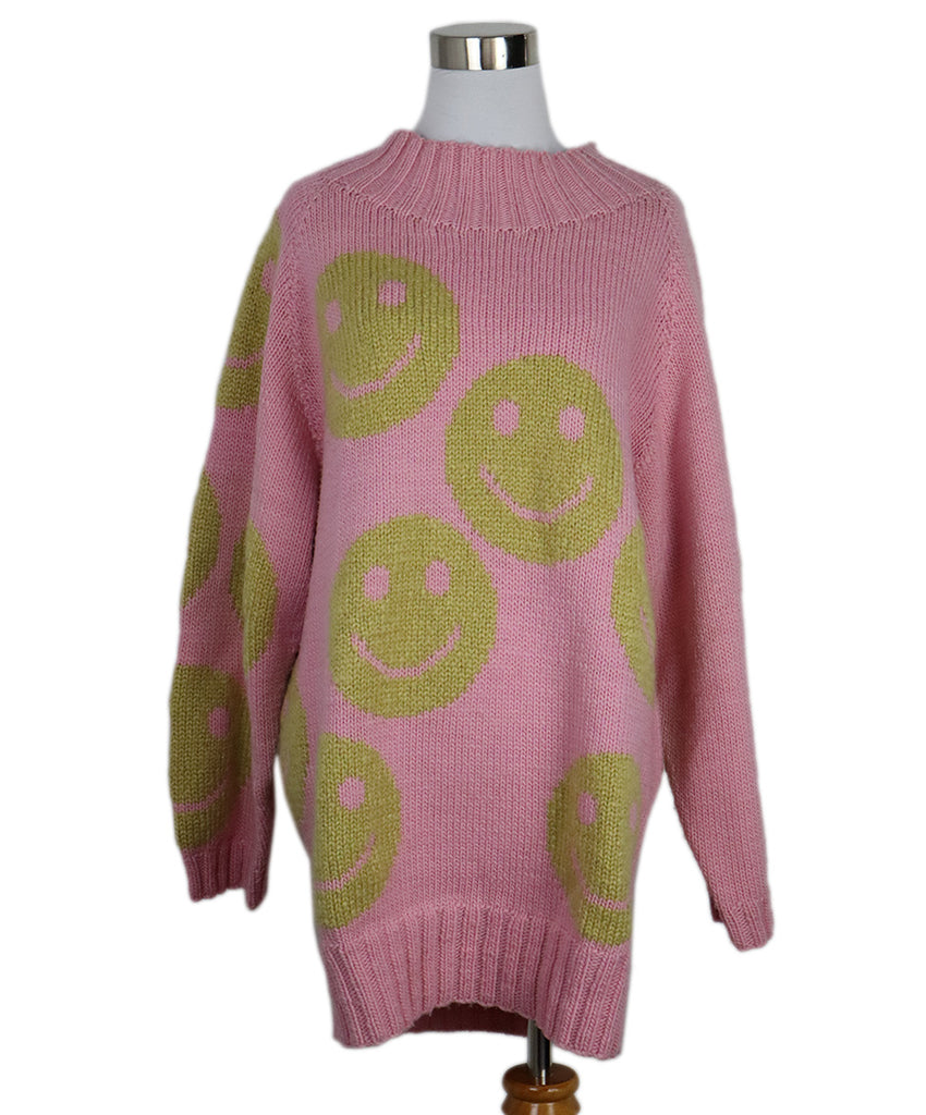 Marc Jacobs Pink & Yellow Smiley Face Sweater 