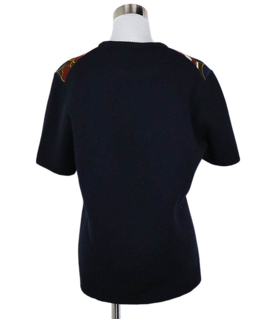 Marni Blue Floral Print Wool Sweater sz 6 - Michael's Consignment NYC