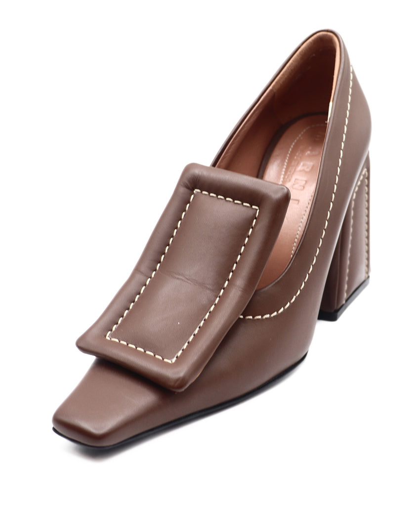 Marni Brown leather buckle heels 