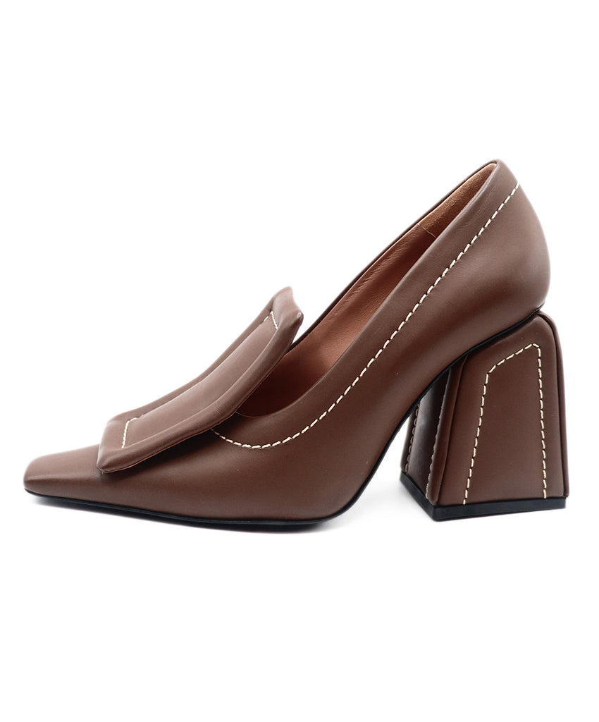 Marni Brown leather buckle heels 1