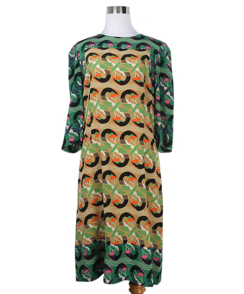 Marni Tan & Green Print Dress 
