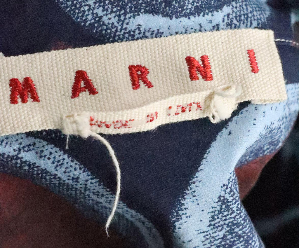 Marni Navy & Wine Print Dress sz 8 - Michael's Consignment NYC
