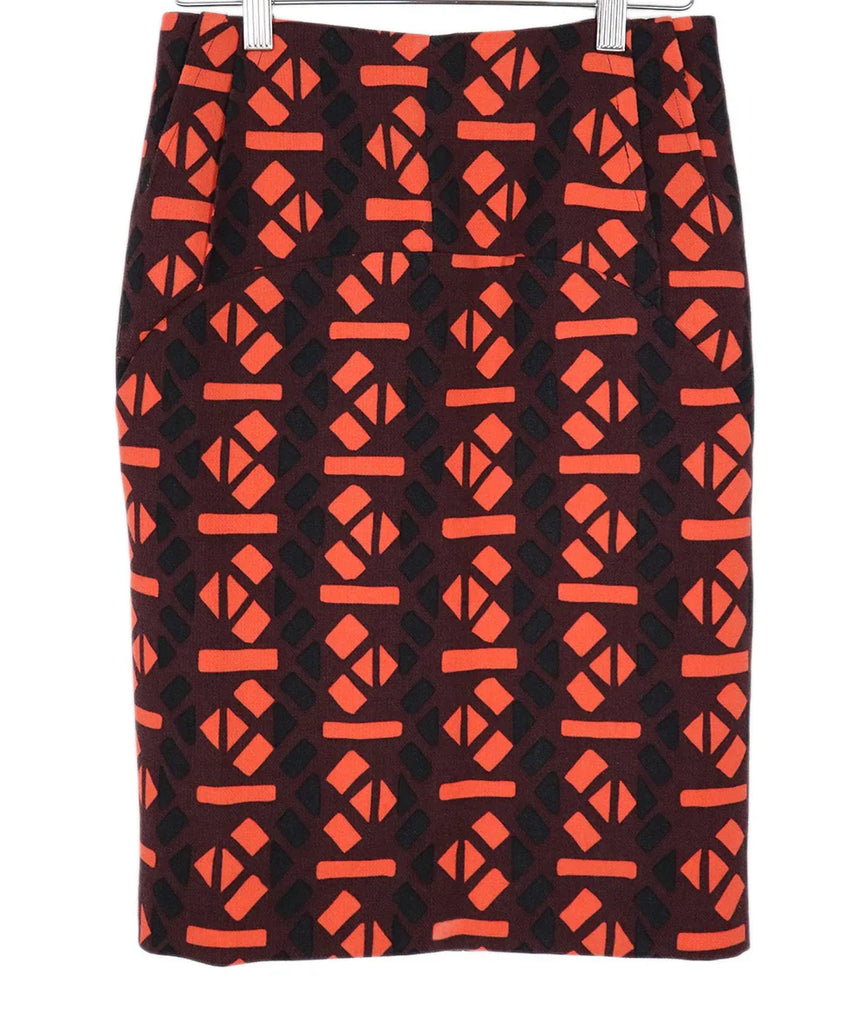 Marni Purple & Coral Wool Skirt 