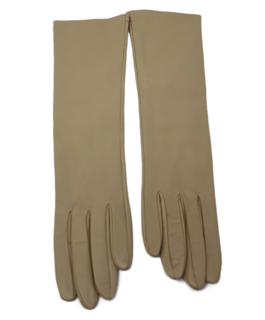 Max Mara Beige Leather Long Gloves 1