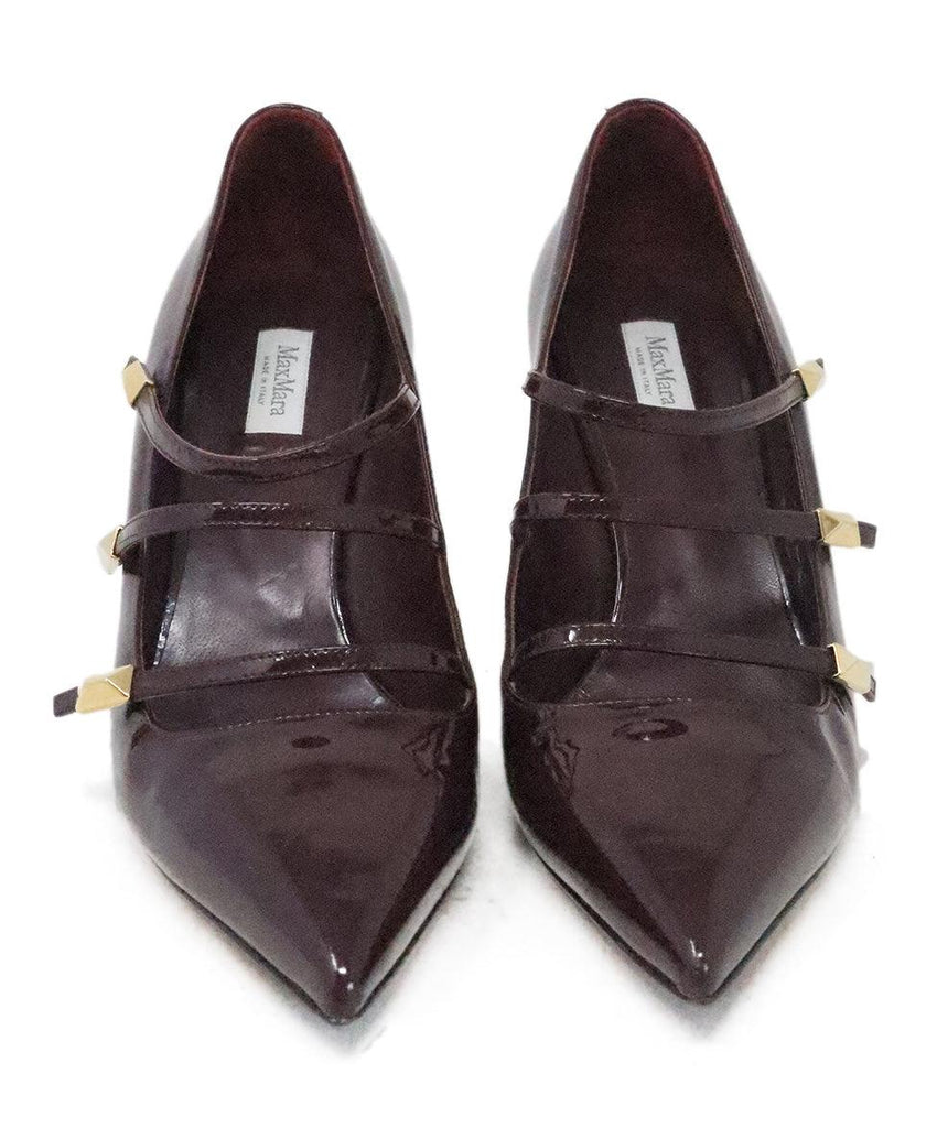 Max Mara Burgundy Patent Leather Heels sz 8 - Michael's Consignment NYC