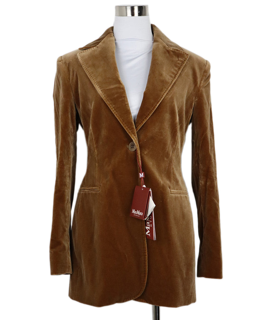 Max Mara Brown Velvet Blazer 