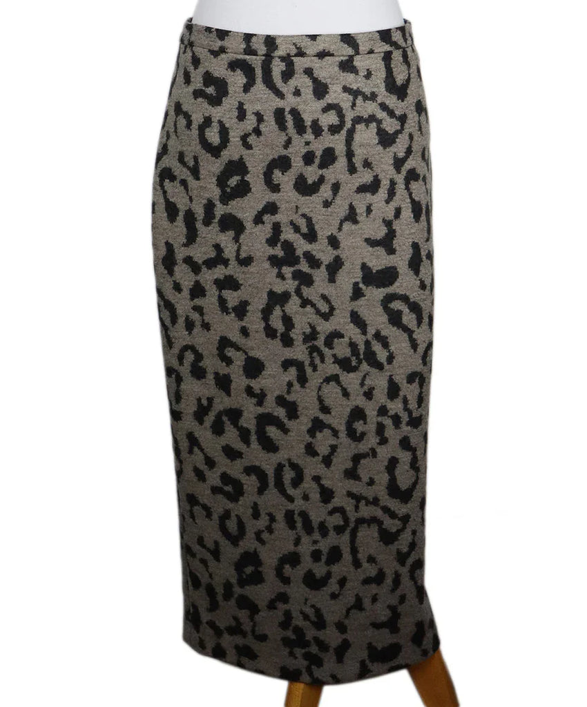 Max Mara Grey Leopard Print Skirt sz 4 - Michael's Consignment NYC