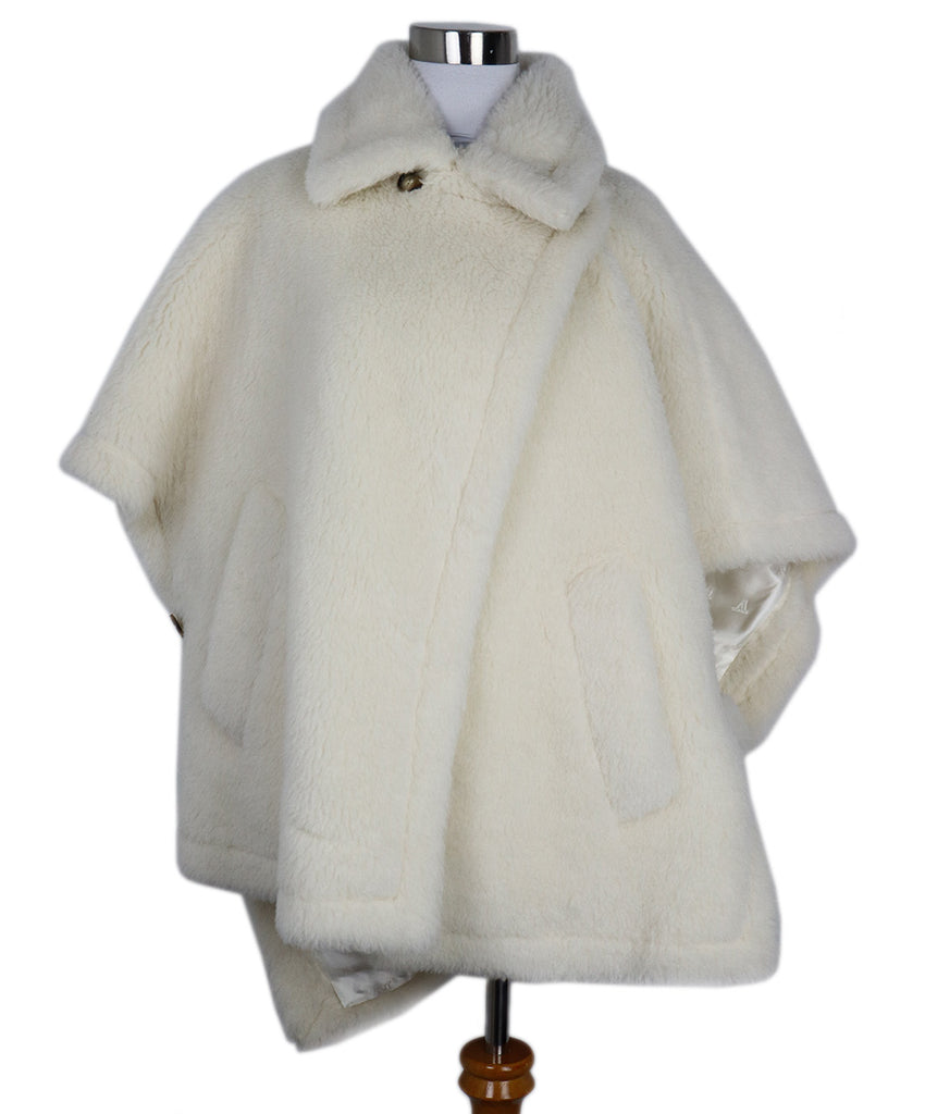 Max Mara Ivory Alpaca Wool Poncho 