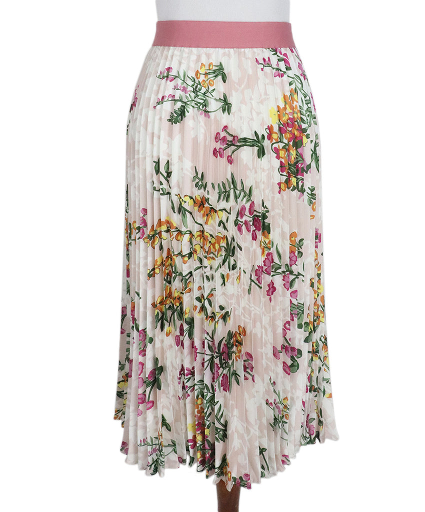 Max Mara Pink Floral Polyester Skirt 