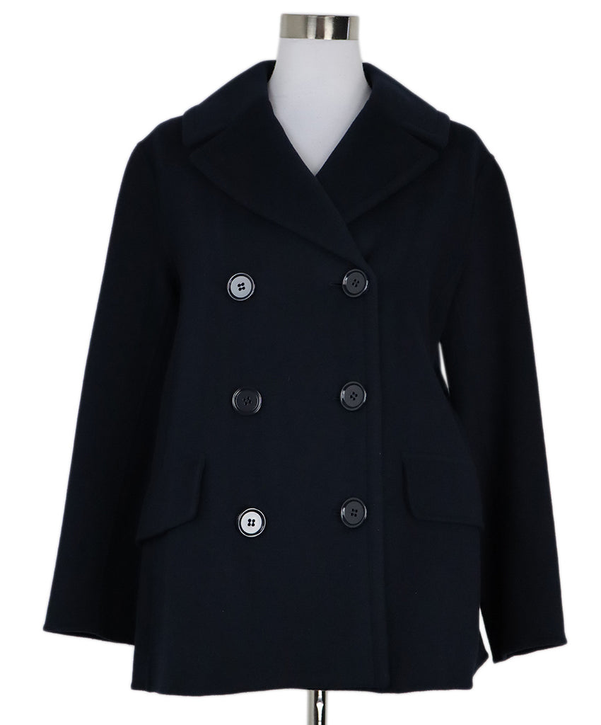 Max Mara Navy Wool Short Coat 