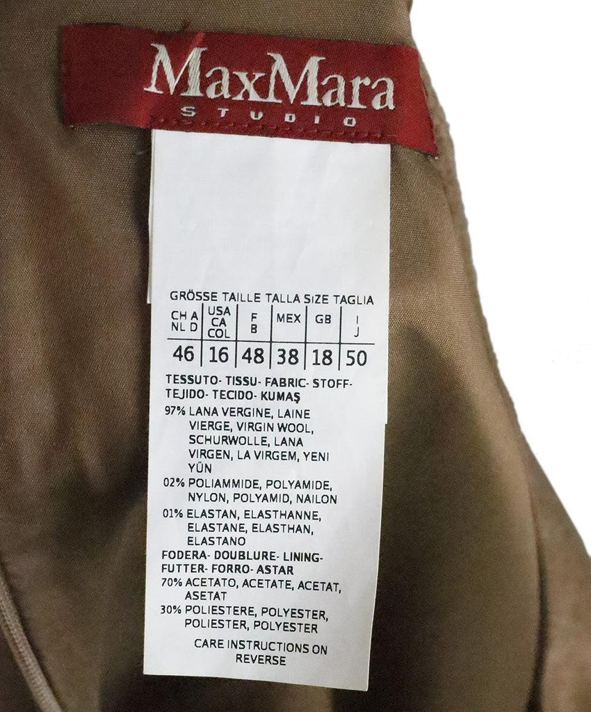 Max Mara Tan Wool Dress sz 14 - Michael's Consignment NYC