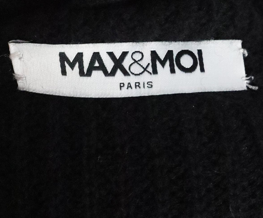 Max & Moi Black Cashmere & Fox Trim Sweater 3