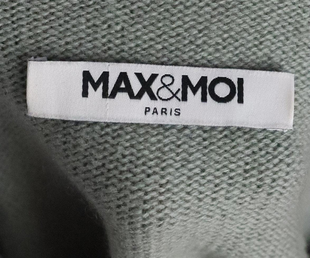 Max & Moi Green Cashmere & Fox Trim Sweater 3