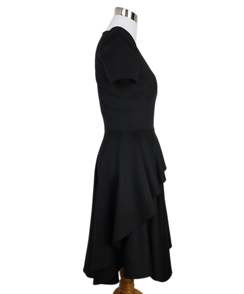 Alexander McQueen Black Wool Short Sleeve Dress 1
